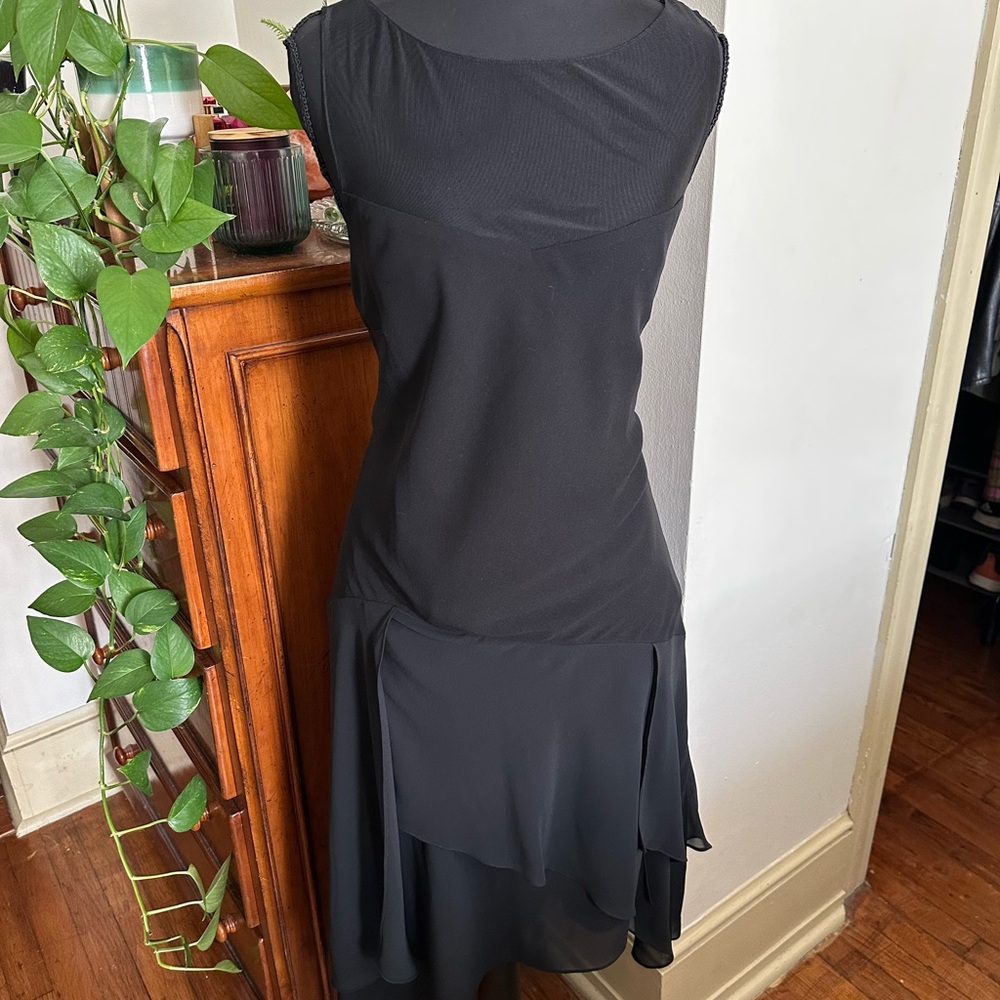 Evan Picone Black Asymmetrical Dress